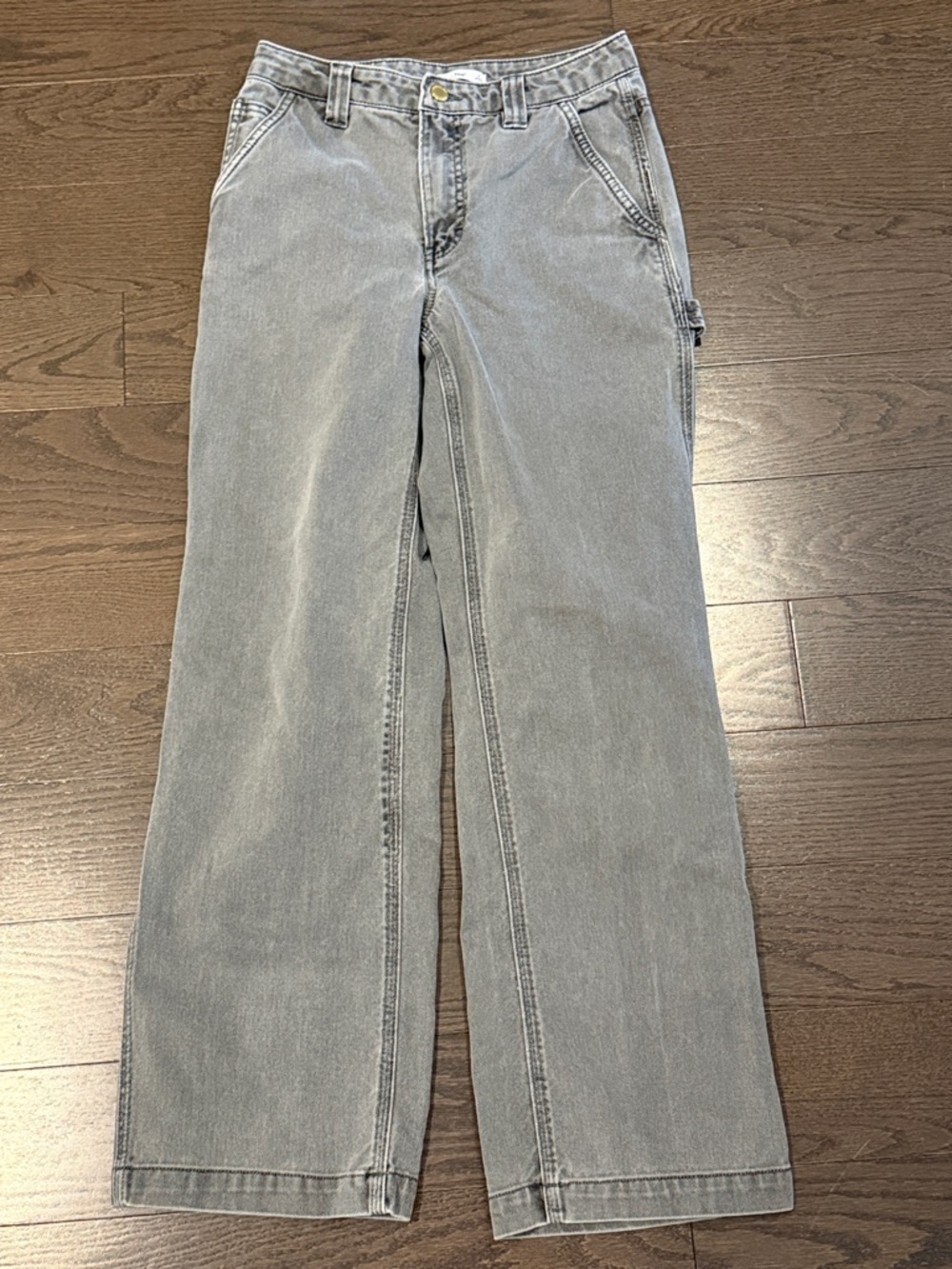 TNA faded black denim wide leg jeans size 0